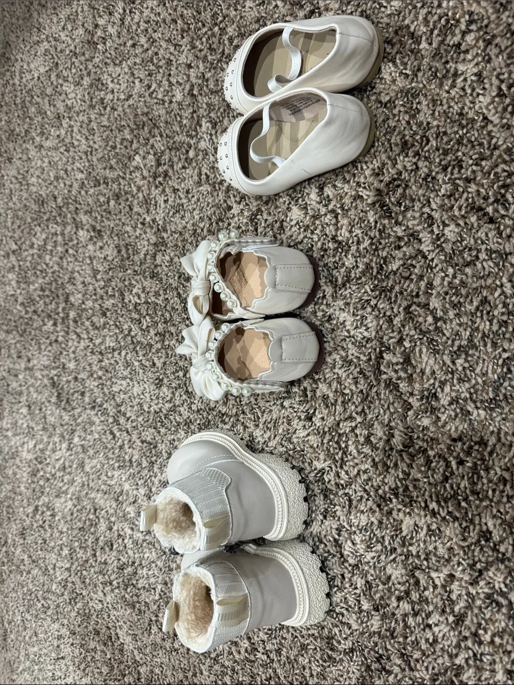 Kids White Dress and Boot Shoe Set - White Girls' Shoes
